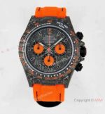 Super Clone Rolex Noob Diw Daytona Forged Carbon Orange Nylon Strap Swiss 4130